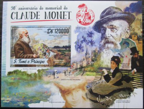 Poštová známka Svätý Tomáš 2016 Umenie, Claude Monet Mi# Block 1235 Kat 12€