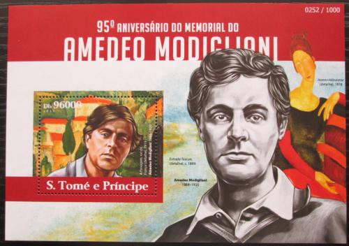 Poštová známka Svätý Tomáš 2015 Umenie, Amedeo Modigliani Mi# Block 1102 Kat 10€1