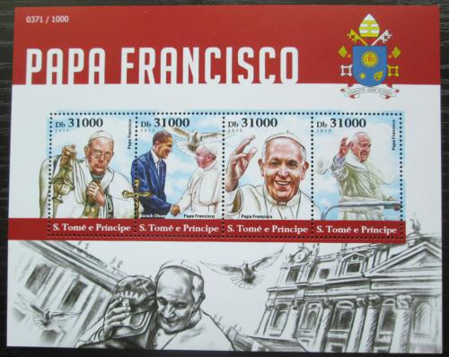 Poštové známky Svätý Tomáš 2015 Papež František Mi# 6385-88 Kat 12€