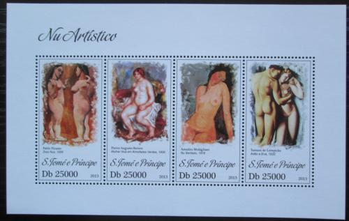 Poštové známky Svätý Tomáš 2013 Umenie, akty Mi# 5231-34 Kat 10€ 