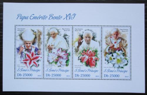 Poštové známky Svätý Tomáš 2013 Papež Benedikt XVI. Mi# 5256-59 Kat 10€
