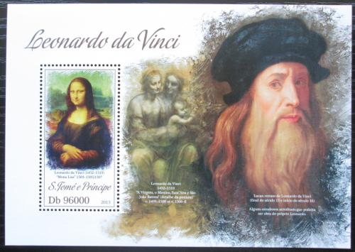 Poštová známka Svätý Tomáš 2013 Umenie, Leonardo da Vinci Mi# Block 921 Kat 10€ 