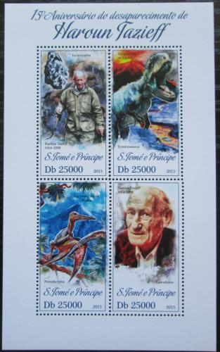 Poštové známky Svätý Tomáš 2013 Haroun Tazieff, vulkanolog Mi# 5321-24 Kat 10€