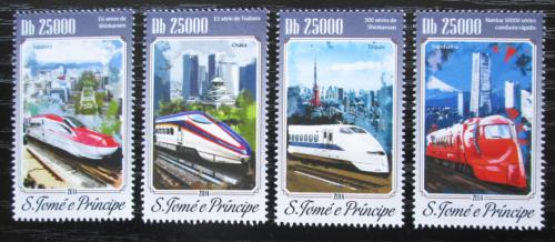 Poštové známky Svätý Tomáš 2014 Japonské moderní lokomotívy Mi# 5930-33 Kat 10€