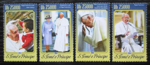 Poštové známky Svätý Tomáš 2014 Papež František Mi# 5955-58 Kat 10€