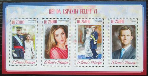 Poštové známky Svätý Tomáš 2014 Španìlský královský pár Mi# 5875-78 Kat 10€
