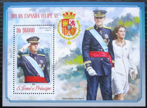Poštová známka Svätý Tomáš 2014 Španìlský královský pár Mi# Block 1031 Kat 10€