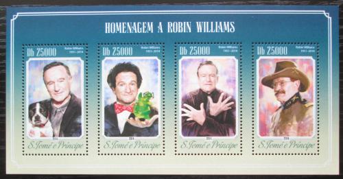 Poštové známky Svätý Tomáš 2014 Robin Williams, herec Mi# 5870-73 Kat 10€