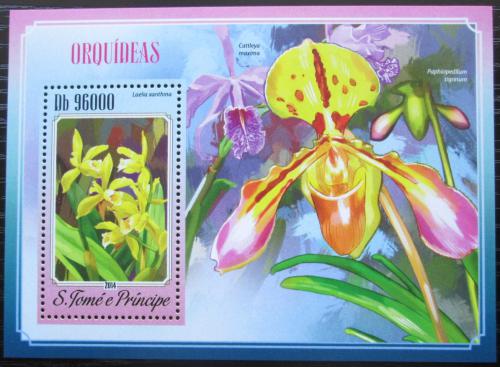 Poštová známka Svätý Tomáš 2014 Orchideje Mi# Block 1033 Kat 10€