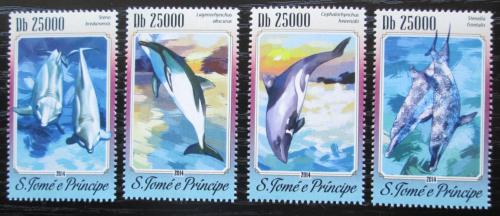 Poštové známky Svätý Tomáš 2014 Delfíny Mi# 5910-13 Kat 10€