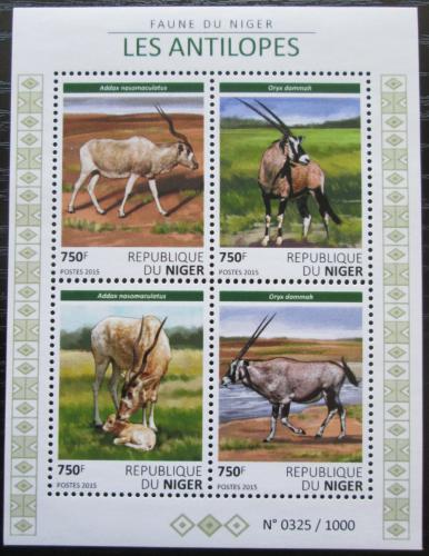 Poštové známky Niger 2015 Antilopy Mi# 3819-22 Kat 12€