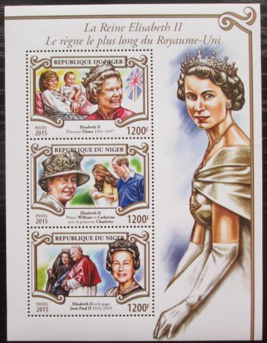 Poštové známky Niger 2015 Krá¾ovna Alžbeta II. Mi# 3610-12 Kat 14€