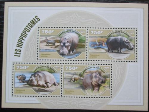 Poštové známky Niger 2014 Hrochy Mi# 3065-68 Kat 12€