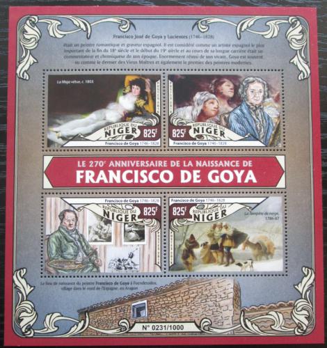 Poštové známky Niger 2016 Umenie, Francisco de Goya Mi# 3977-80 Kat 13€
