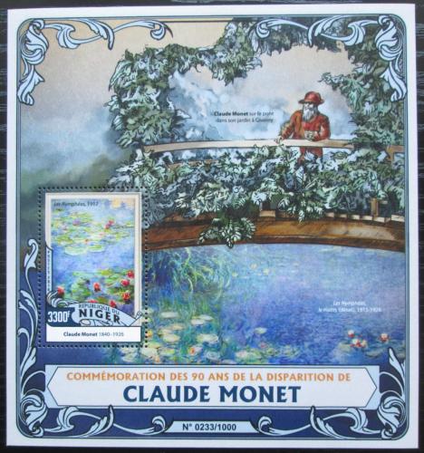 Poštová známka Niger 2016 Umenie, Claude Monet Mi# Block 509 Kat 13€