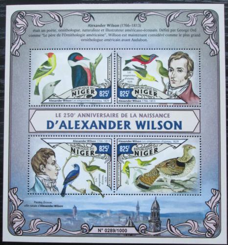 Poštové známky Niger 2016 Alexander Wilson, ornitolog Mi# 3982-85 Kat 13€