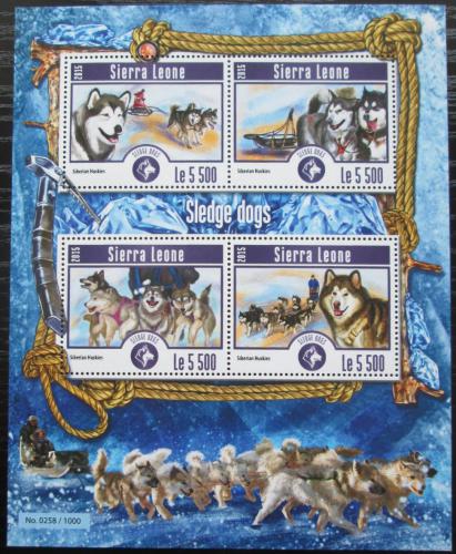 Poštové známky Sierra Leone 2015 Tažní psi Mi# 6204-07 Kat 10€