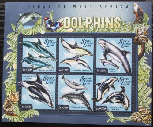Poštové známky Sierra Leone 2015 Delfíny Mi# 6074-79 Kat 11.50€