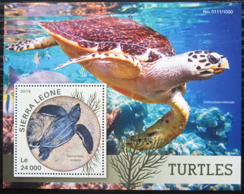 Poštová známka Sierra Leone 2016 Korytnaèky Mi# Block 897 Kat 11€