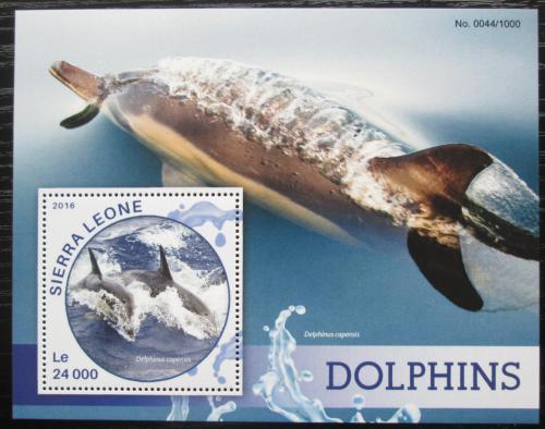 Poštová známka Sierra Leone 2016 Delfíny Mi# Block 907 Kat 11€