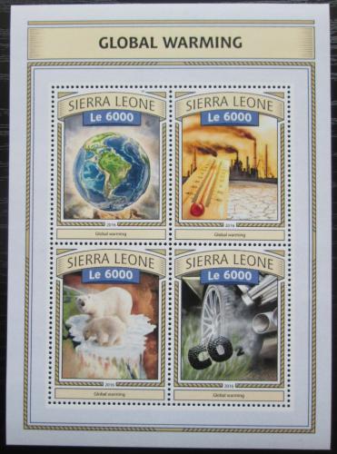 Poštové známky Sierra Leone 2016 Globální oteplování Mi# 7788-91 Kat 11€