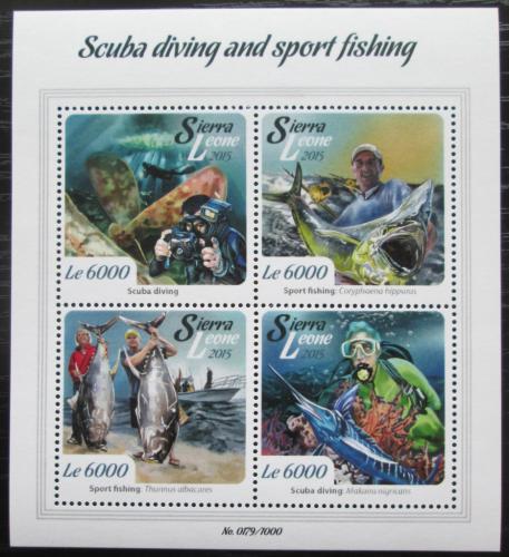 Poštové známky Sierra Leone 2015 Športovní rybolov Mi# 6758-61 Kat 11€
