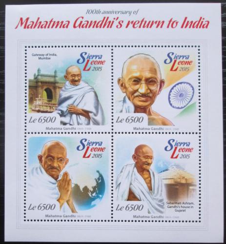 Poštové známky Sierra Leone 2015 Mahátma Gándhí Mi# 6168-71 Kat 11€