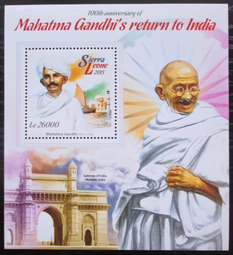 Poštová známka Sierra Leone 2015 Mahátma Gándhí Mi# Block 768 Kat 11€