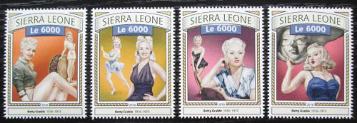 Potov znmky Sierra Leone 2016 Betty Grable, hereka Mi# 7753-56 Kat 11