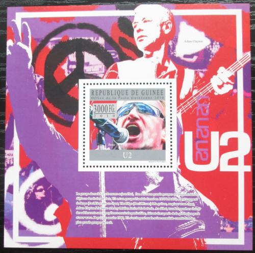 Poštová známka Guinea 2010 U2, hudební skupina Mi# Block 1813 Kat 10€