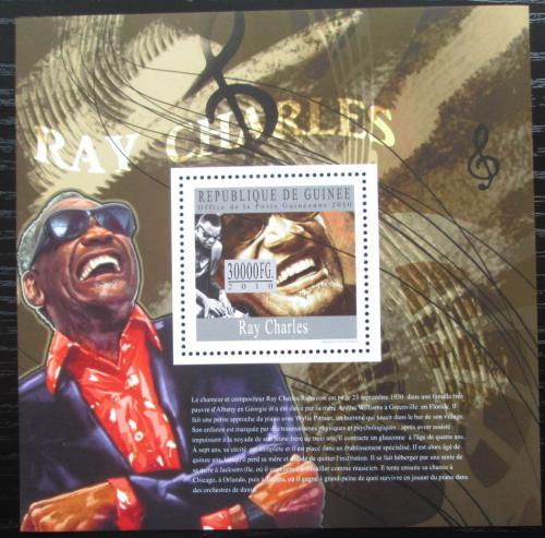 Poštovní známka Guinea 2010 Ray Charles, jazz Mi# Block 1808 Kat 10€