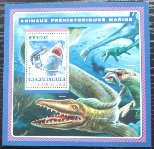 Poštová známka Niger 2016 Moøští dinosaury Mi# Block 625 Kat 13€