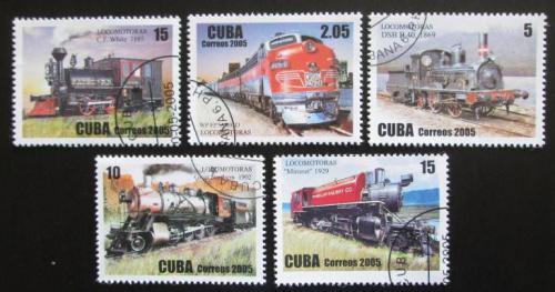 Poštové známky Kuba 2005 Lokomotívy Mi# 4712-16
