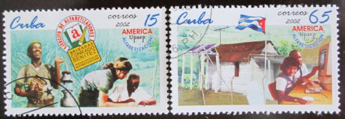 Potovn znmky Kuba 2002 Boj s negramotnost Mii# 4459-60 - zvi obrzok