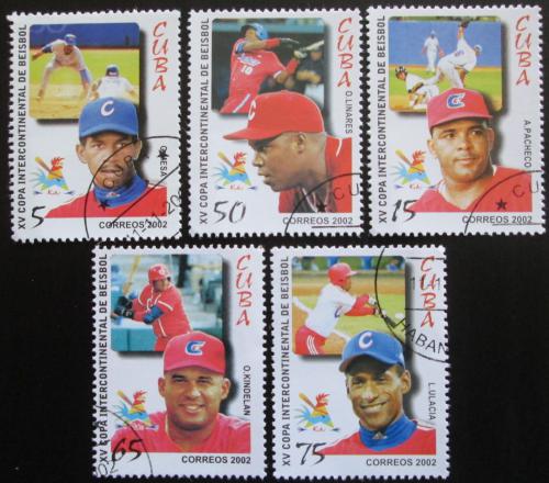 Poštové známky Kuba 2002 Baseball Mi# 4467-71 Kat 6€