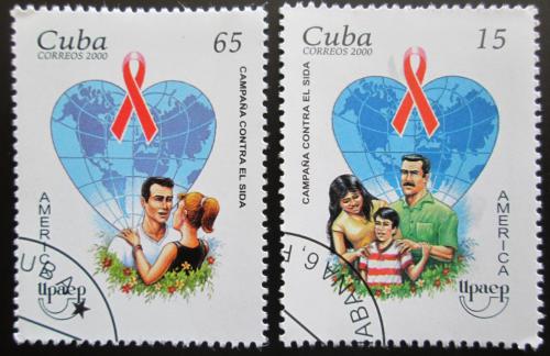 Potov znmky Kuba 2000 Boj proti AIDS Mi# 4319-20  - zvi obrzok