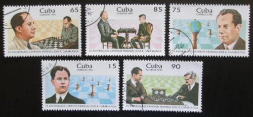 Poštové známky Kuba 1996 José Raúl Capablanca, šachy Mi# 3954-58