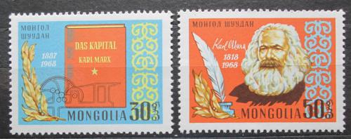 Poštové známky Mongolsko 1968 Karel Marx Mi# 501-02