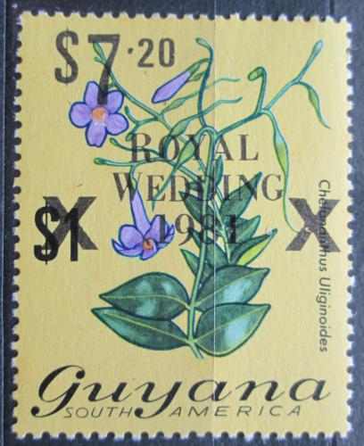 Poštová známka Guyana 1981 Kvety pretlaè Mi# 617 a Kat 8.50€