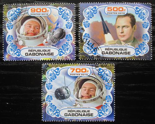 Poštové známky Gabon 2019 Prieskum vesmíru, German Titov Mi# N/N