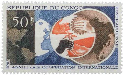 Poštová známka Kongo 1965 Mezinárodní spolupráce Mi# 82