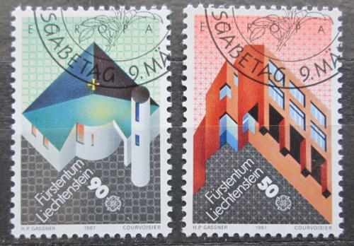 Poštové známky Lichtenštajnsko 1987 Európa CEPT, moderní architektura Mi# 916-17
