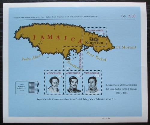 Poštové známky Venezuela 1979 Mapa Jamajky Mi# Block 24