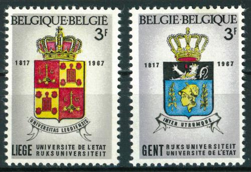 Poštové známky Belgicko 1967 Erby univerzit Mi# 1489-90