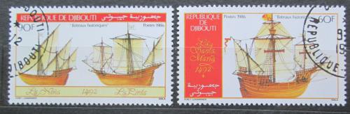 Poštové známky Džibutsko 1986 Lode Krištofa Kolumba Mi# 465-66 Kat 5€