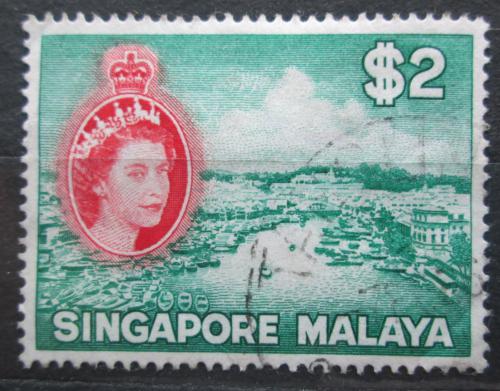 Poštová známka Singapur 1955 Poh¾ad na mesto Mi# 41