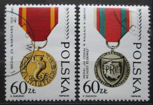 Poštové známky Po¾sko 1989 Vyznamenání Mi# 3225-26
