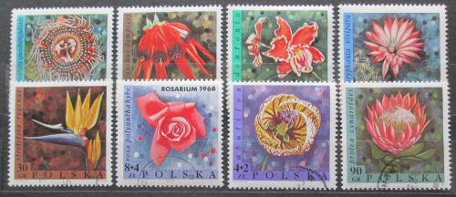 Poštové známky Po¾sko 1968 Kvety Mi# 1836-43