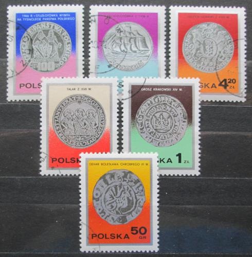 Poštové známky Po¾sko 1977 Polské mince Mi# 2525-30 