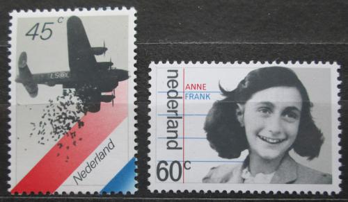 Poštové známky Holandsko 1980 Anne Frank a britský bombardér Mi# 1158-59